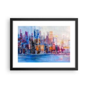 Poster in cornice nera - Metropoli gioiosa - 40x30 cm