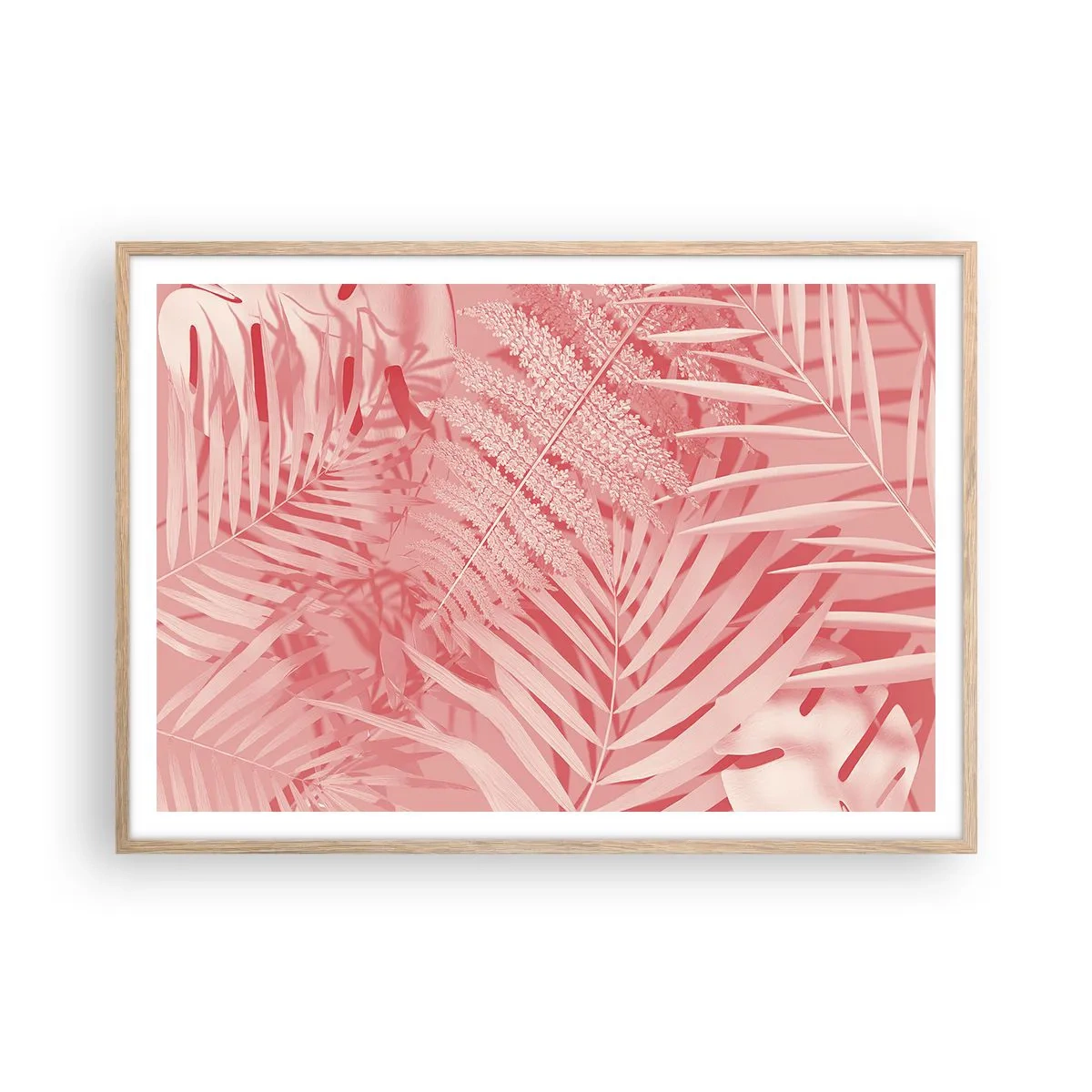 Poster in cornice rovere chiaro - Concetto rosa - 100x70 cm