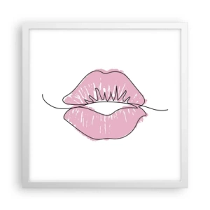 Poster in cornice bianca - Pronti al bacio? - 40x40 cm