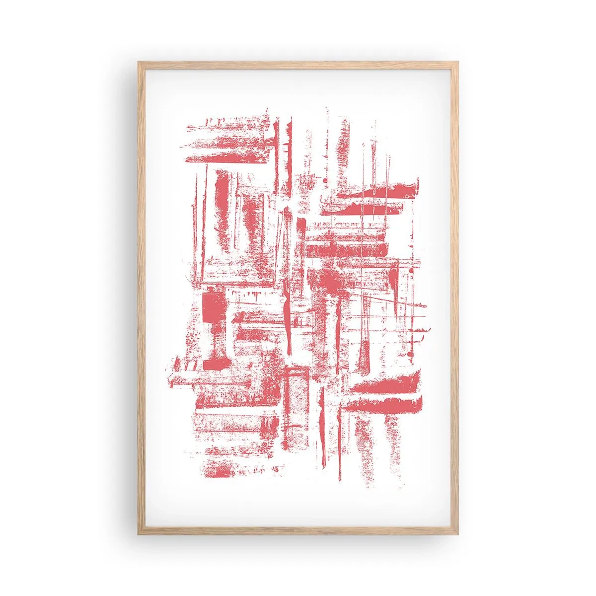 Poster in cornice rovere chiaro - Città rossa - 61x91 cm