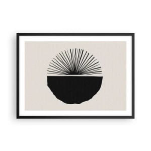 Poster in cornice nera - Motivo nero minimalista su sfondo chiaro - 70x50cm - Ventaglio di possibilità - Decorazione murale moderna per soggiorno e camera da letto ARTTOR