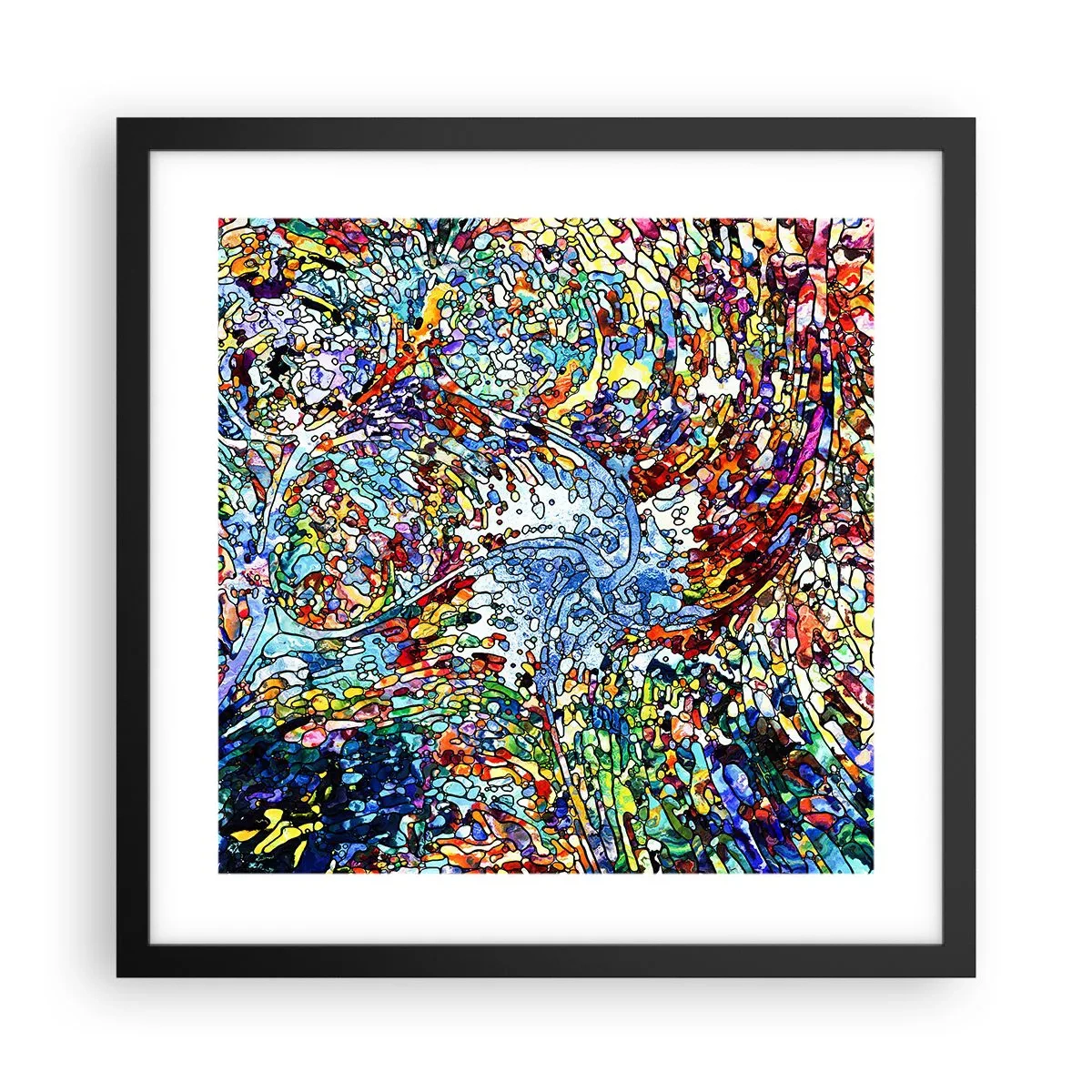 Poster in cornice nera - Vetrate a gocce - 40x40 cm