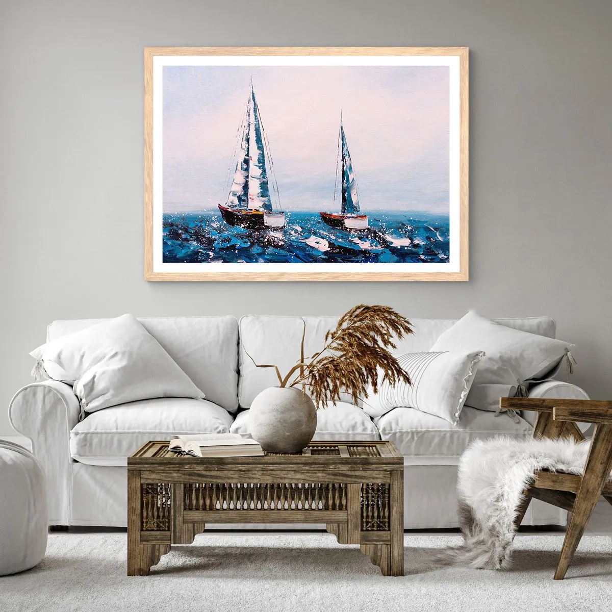 Poster in cornice rovere chiaro - Fratellanza nel vento - 100x70 cm