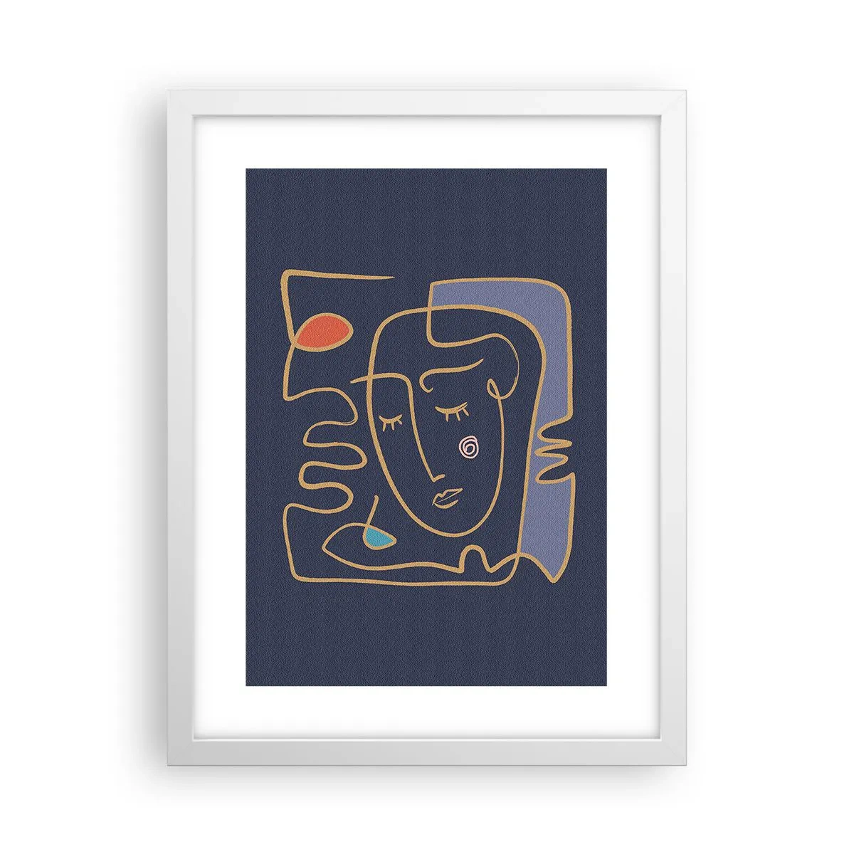 Poster in cornice bianca - Pensierosa - 30x40 cm