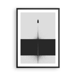 Poster in cornice nera - Astrazione minimalista con un razzo su uno sfondo diviso - 50x70cm - Dritto allo scopo - Decorazione murale moderna per soggiorno e camera da letto ARTTOR