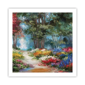 Poster - Il giardino del bosco d'aprile - 60x60 cm