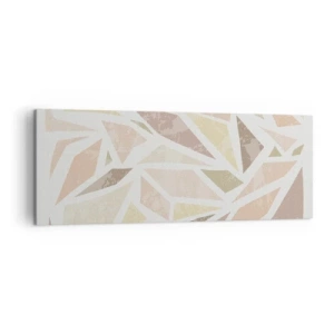 Quadro su tela - Stampe su Tela - Forme geometriche astratte in colori pastello - 140x50cm - Composizione da vetrata - Decorazione murale moderna per soggiorno e camera da letto ARTTOR