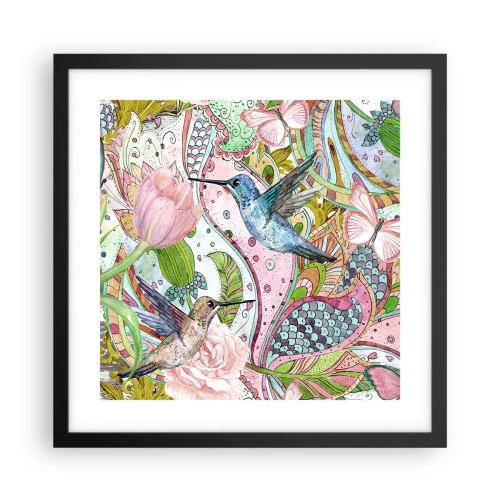 Poster in cornice nera - Intrecciate nei rami - 40x40 cm