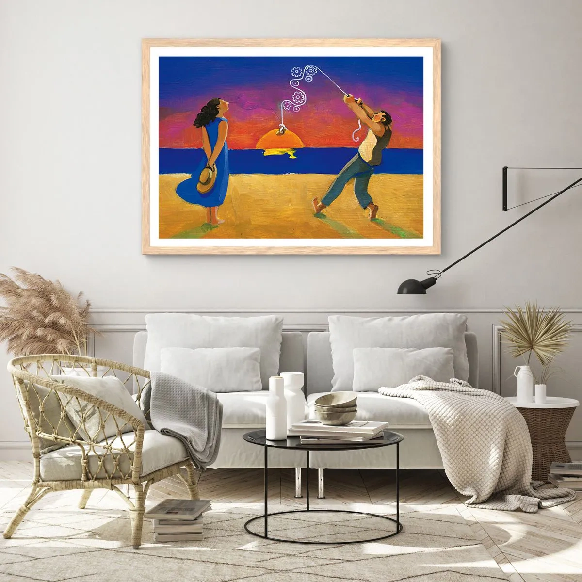 Poster in cornice rovere chiaro - Più delle stelle del cielo - 40x30 cm