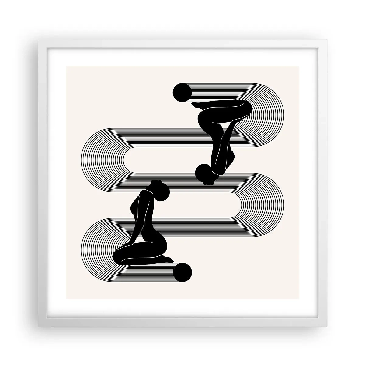 Poster in cornice bianca - Simmetria sensuale - 50x50 cm