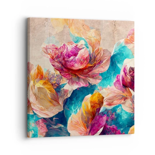 Quadro su tela - Stampe su Tela - Lo splendore colorato del bouquet - 30x30 cm