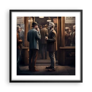 Poster in cornice nera - Il buon momento della giornata - 50x50 cm