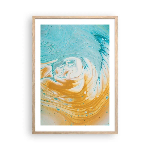 Poster in cornice rovere chiaro - Vortice pastello - 50x70 cm