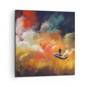 Quadro su tela - Stampe su Tela - In barca attraverso la galassia - 50x50 cm