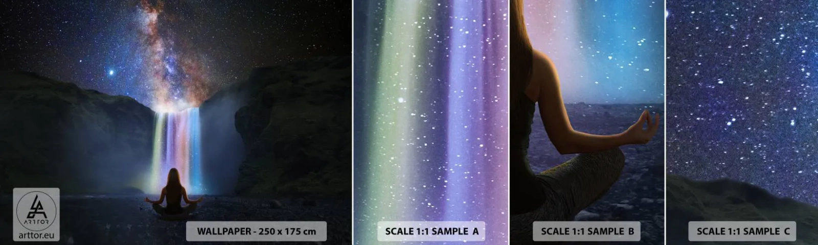 Campione Di Fotomurale Standard Eco - Armonia assoluta - Astrazione, Cascata, Fantasia - 100x30 cm