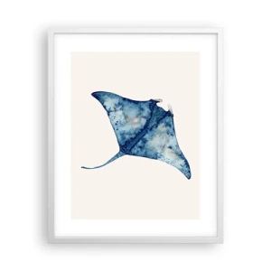 Poster in cornice bianca - Vita nel blu - 40x50 cm