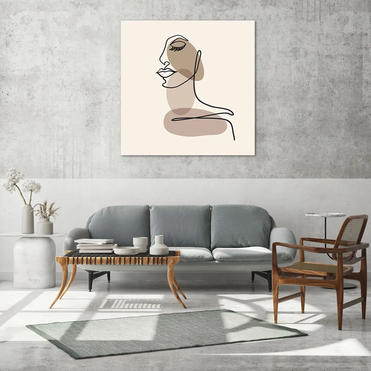 Quadro su vetro - Ascoltando se stessa - 60x60 cm