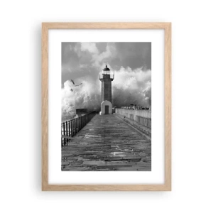 Poster in cornice rovere chiaro - Senza paura - 30x40 cm
