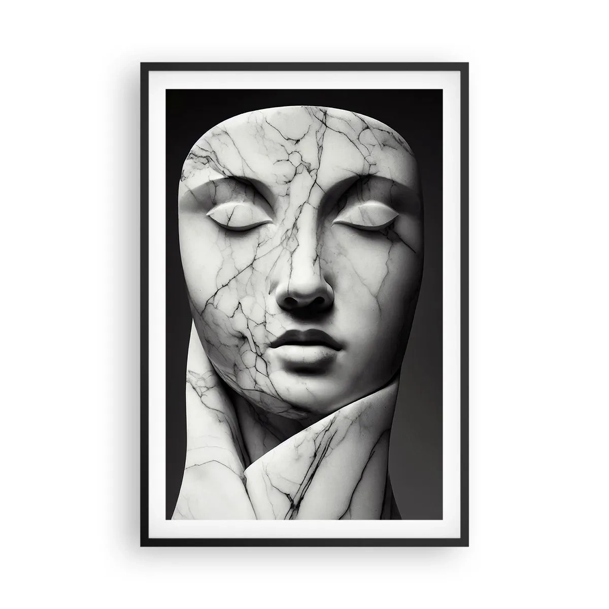 Poster in cornice nera - Forme di marmo - 61x91 cm