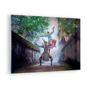 Quadro su vetro - Danza tradizionale in un contesto storico dai colori vivaci - 70x50cm - Danza terribilmente bella - Decorazione murale moderna per soggiorno e camera da letto ARTTOR
