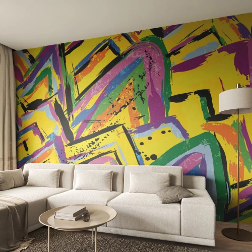 Fotomurali Autoadesivo Deluxe Sticker - Grida di gioia - Astrazione, Pezzo, Pittura - 300x210 cm