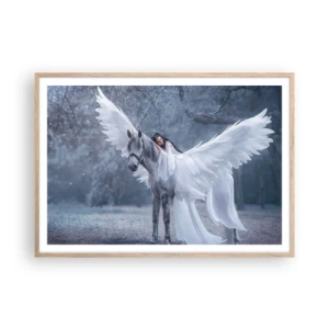 Poster in cornice rovere chiaro - Momento ispirato - 100x70 cm