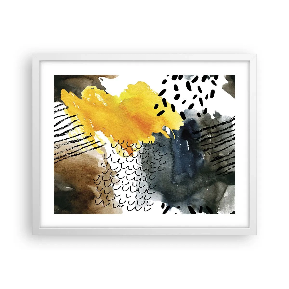 Poster in cornice bianca - L'incontro degli elementi - 50x40 cm