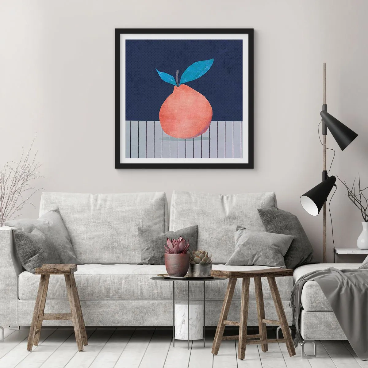 Poster in cornice nera - Convessità e piano - 50x50 cm