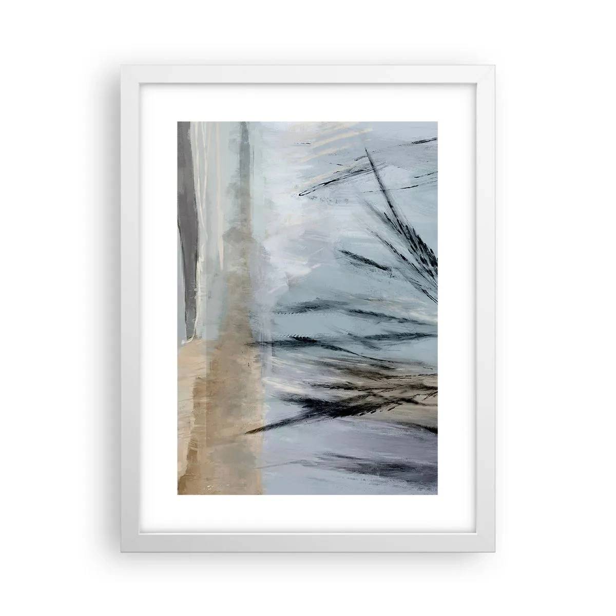 Poster in cornice bianca - Campi d'inverno - 30x40 cm