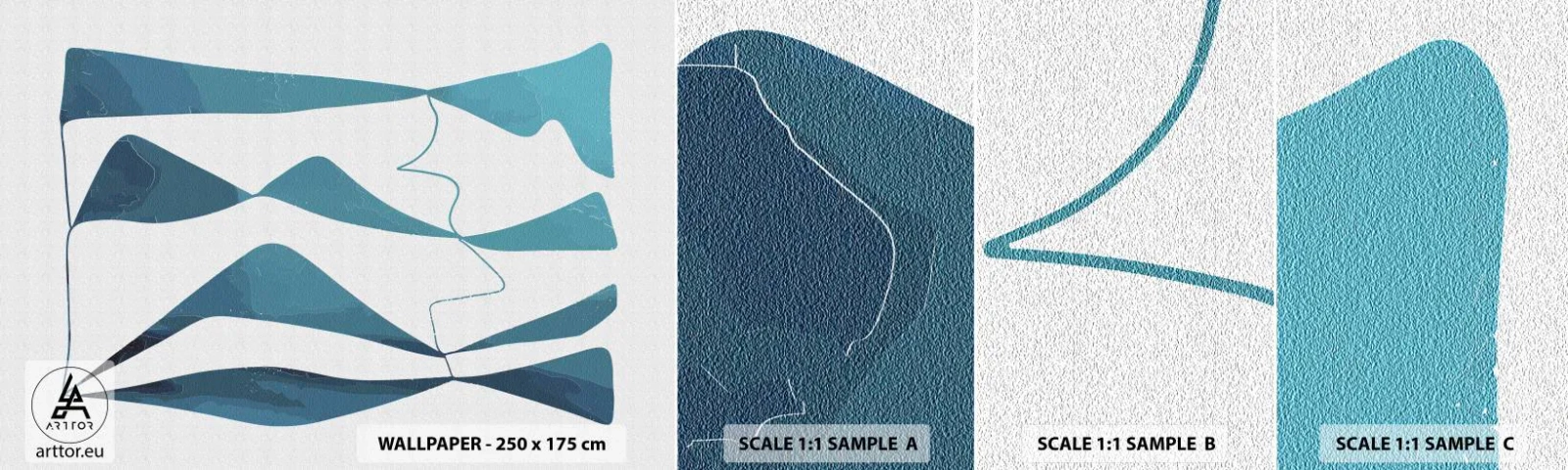 Campione di Fotomurale Adesivo Deluxe Sticker - Astrazione: legame turchese - Minimalismo, Elementi, Astrazione - 100x30 cm