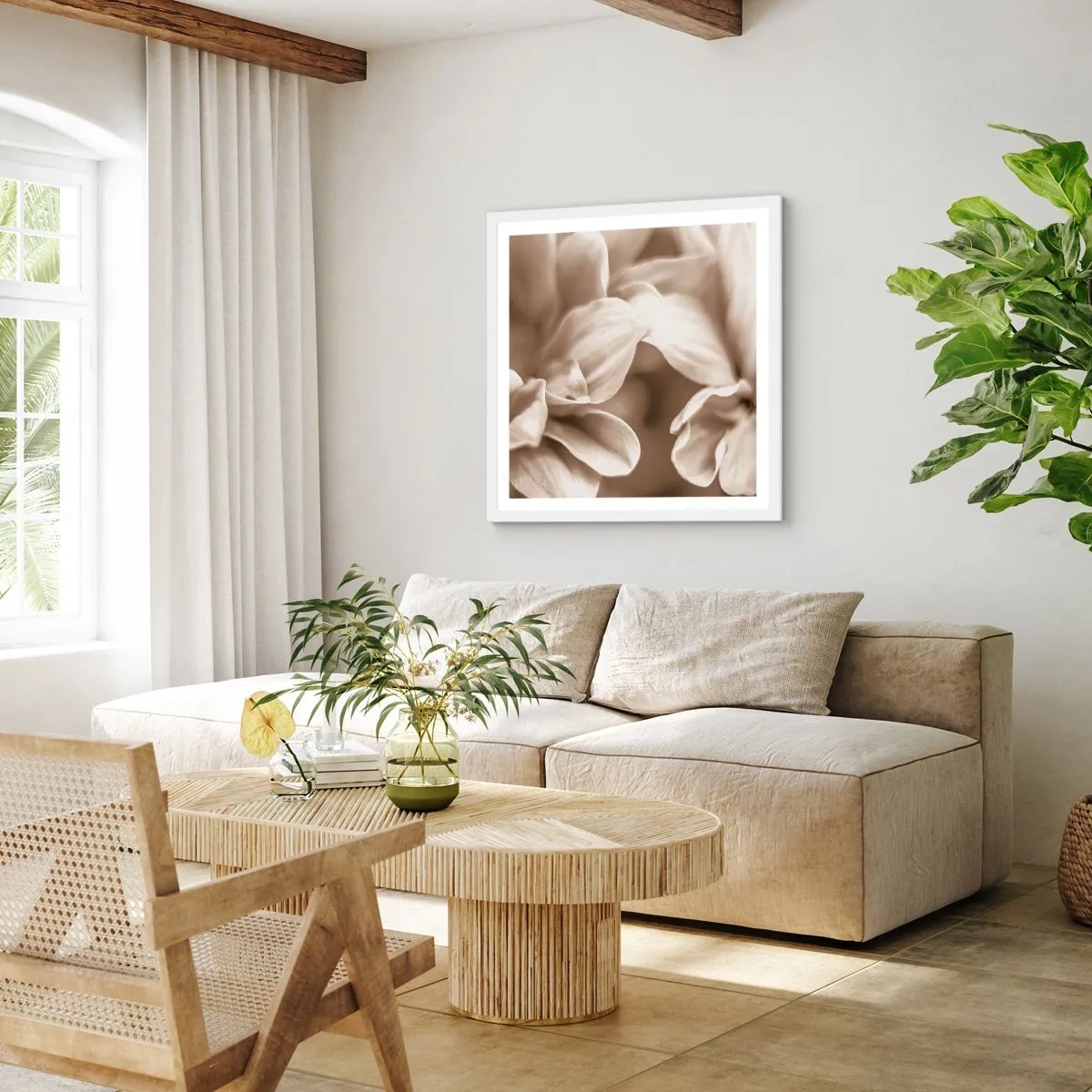 Poster in cornice bianca - Mite come un sorriso - 30x30 cm