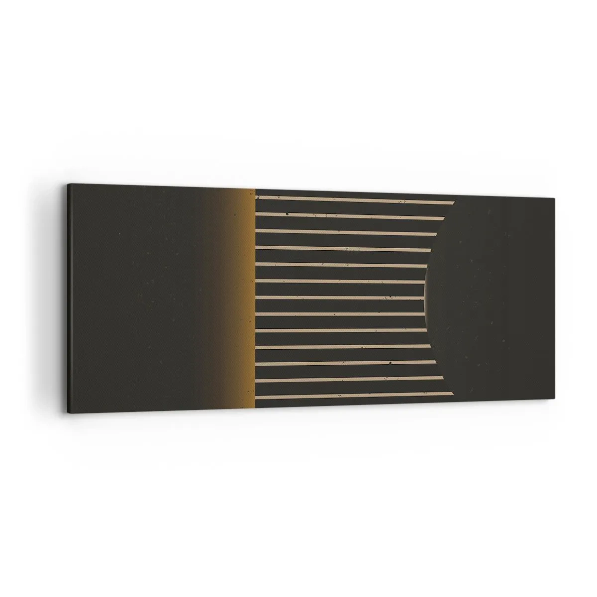 Quadro su tela - Stampe su Tela - Motivo geometrico a strisce su sfondo scuro - 120x50cm - Esaminare l'oscurità - Decorazione murale moderna per soggiorno e camera da letto ARTTOR