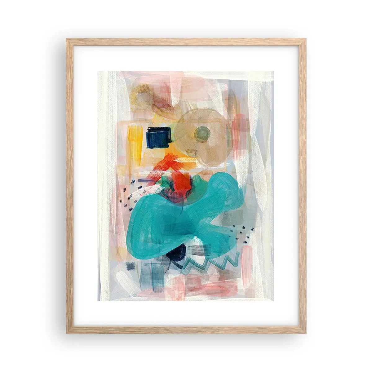 Poster in cornice rovere chiaro - Il gioco dei colori - 40x50 cm