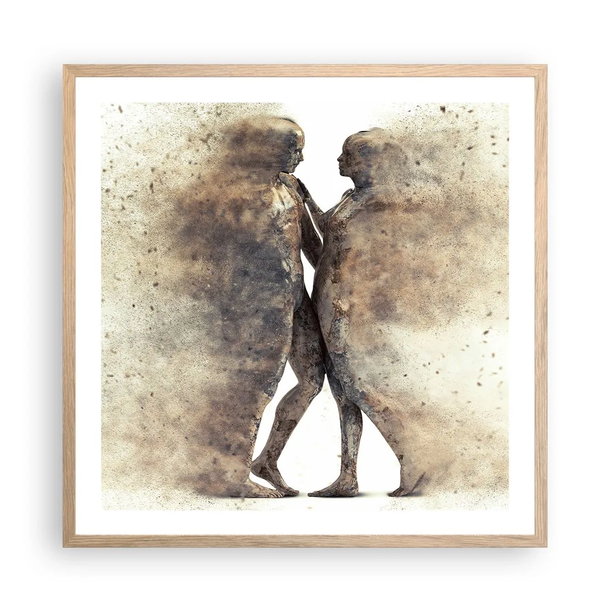 Poster in cornice rovere chiaro - Nati dalla polvere, per amare - 60x60 cm