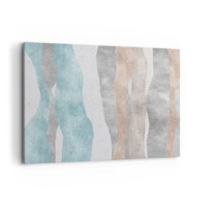 Quadro su tela - Stampe su Tela - Strisce astratte in tonalità pastello - 100x70cm - Studio di prossimità - Decorazione murale moderna per soggiorno e camera da letto ARTTOR