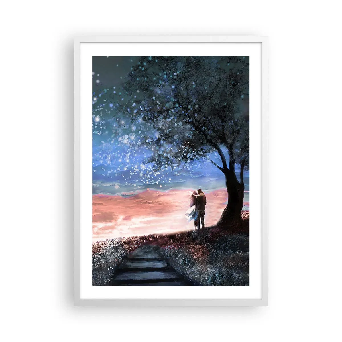 Poster in cornice bianca - Lo spettacolo delle stelle - 50x70 cm