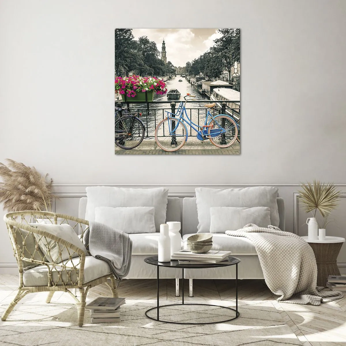 Quadro su vetro - I colori delle strade di Amsterdam - 30x30 cm