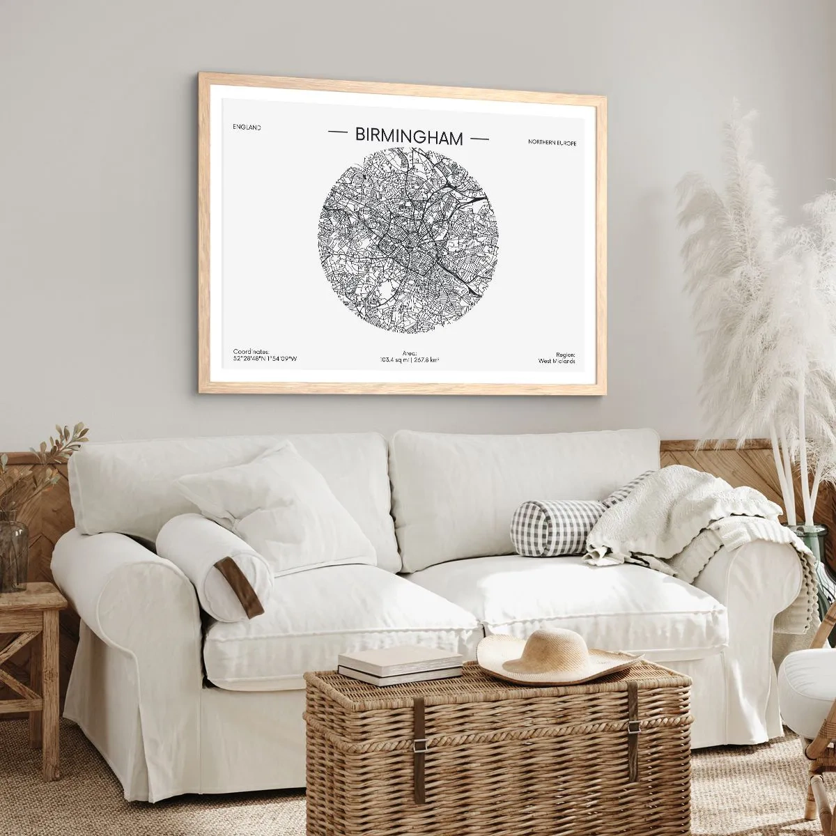 Poster in cornice rovere chiaro - Anatomia di Birmingham - 100x70 cm