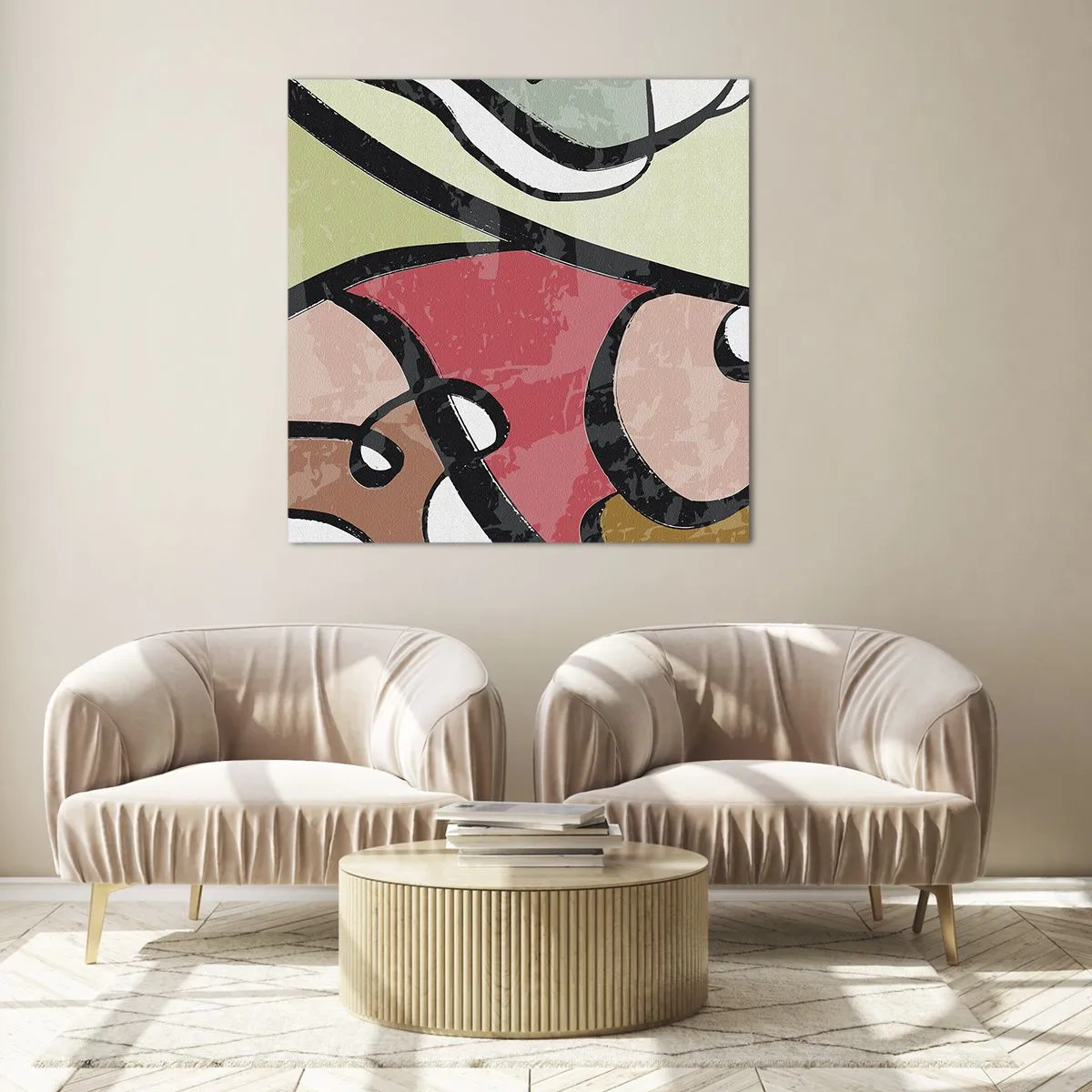 Quadro su vetro - Piroette tra i colori - 50x50 cm