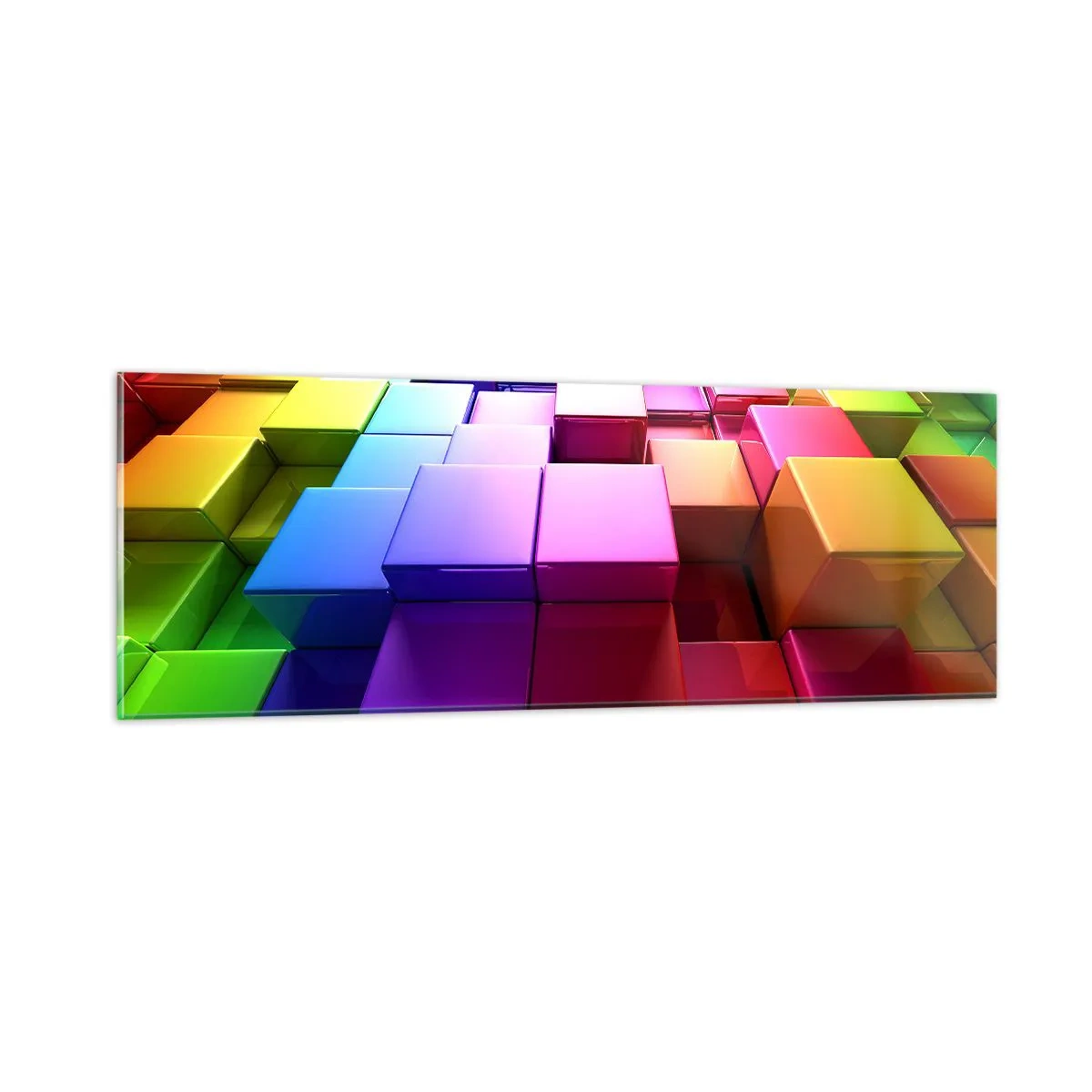 Quadro su vetro - Op Art insieme in squadra - 90x30 cm