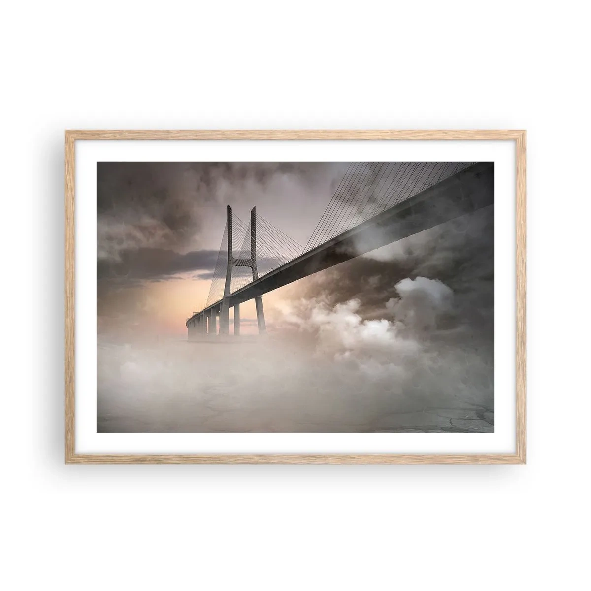 Poster in cornice rovere chiaro - Sul fiume che non c'è - 70x50 cm