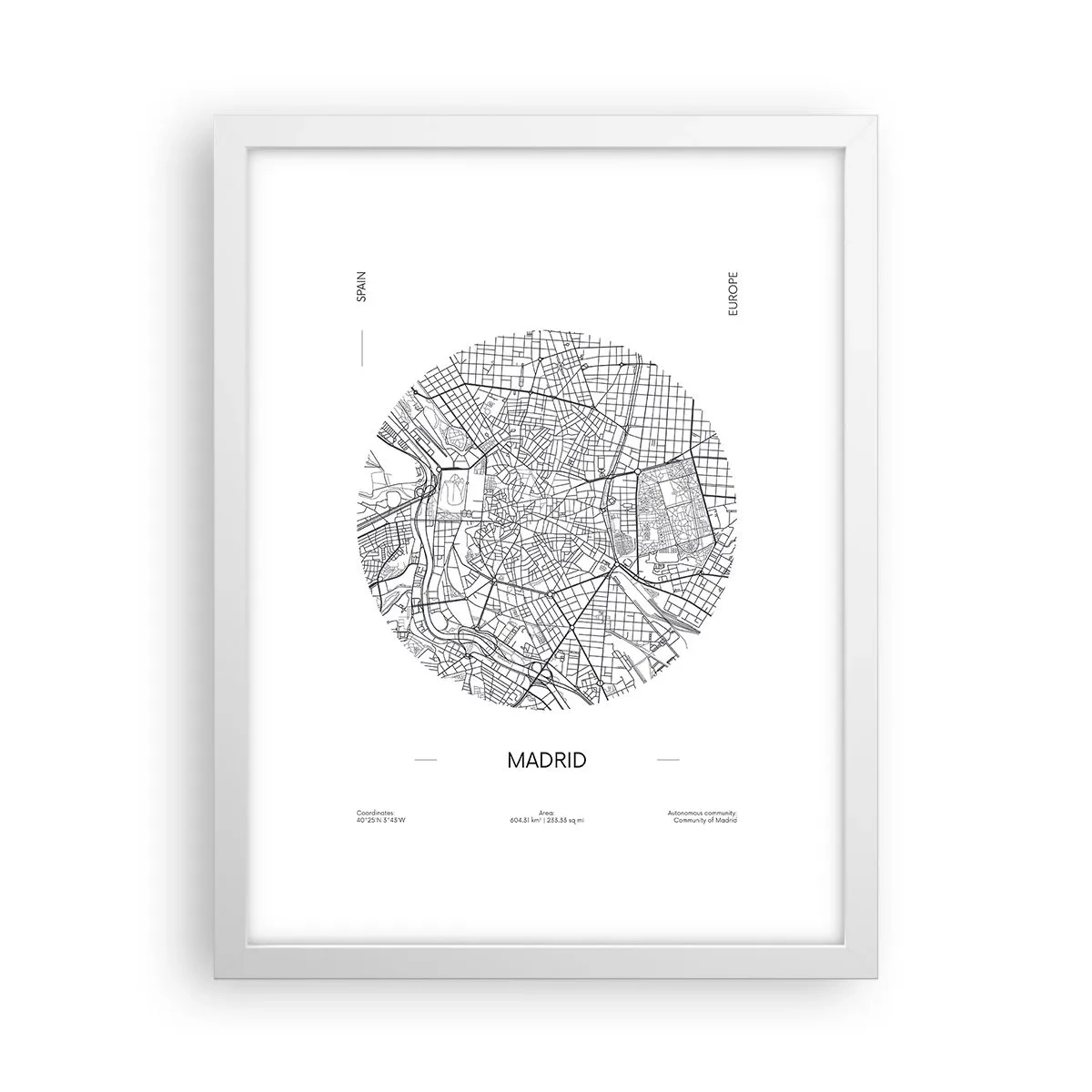 Poster in cornice bianca - Anatomia di Madrid - 30x40 cm