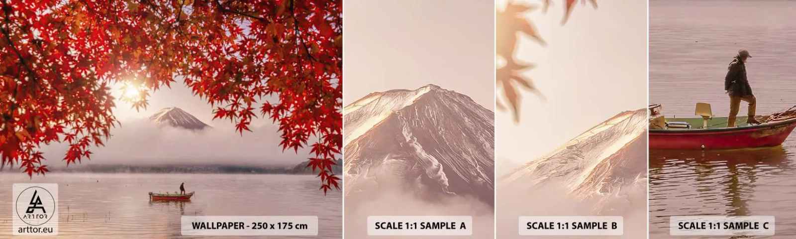 Campione Di Fotomurale Standard Eco - Nell'atmosfera del Giappone - Paesaggio, Lago, Giappone - 100x30 cm