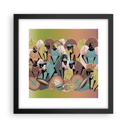 Poster in cornice nera - Arriva la grande festa - 30x30 cm