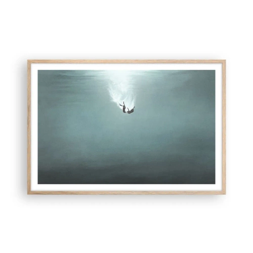 Poster in cornice rovere chiaro - Nell'abbraccio dell'oceano - 91x61 cm