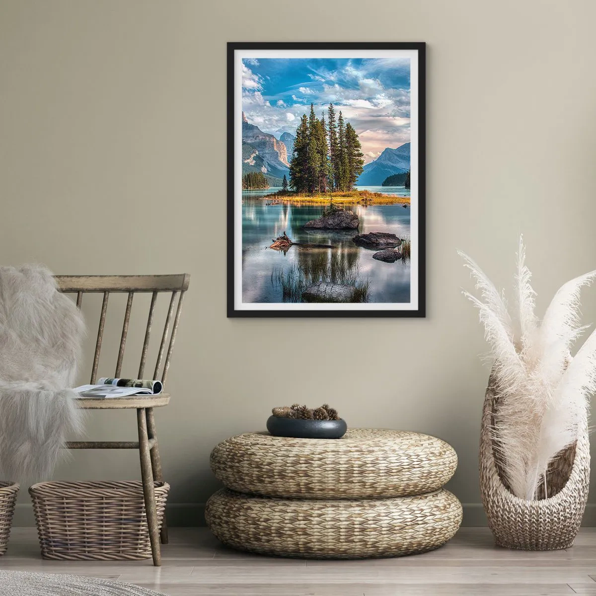 Poster in cornice nera - Sulle acque grandi e limpide...  - 70x100 cm
