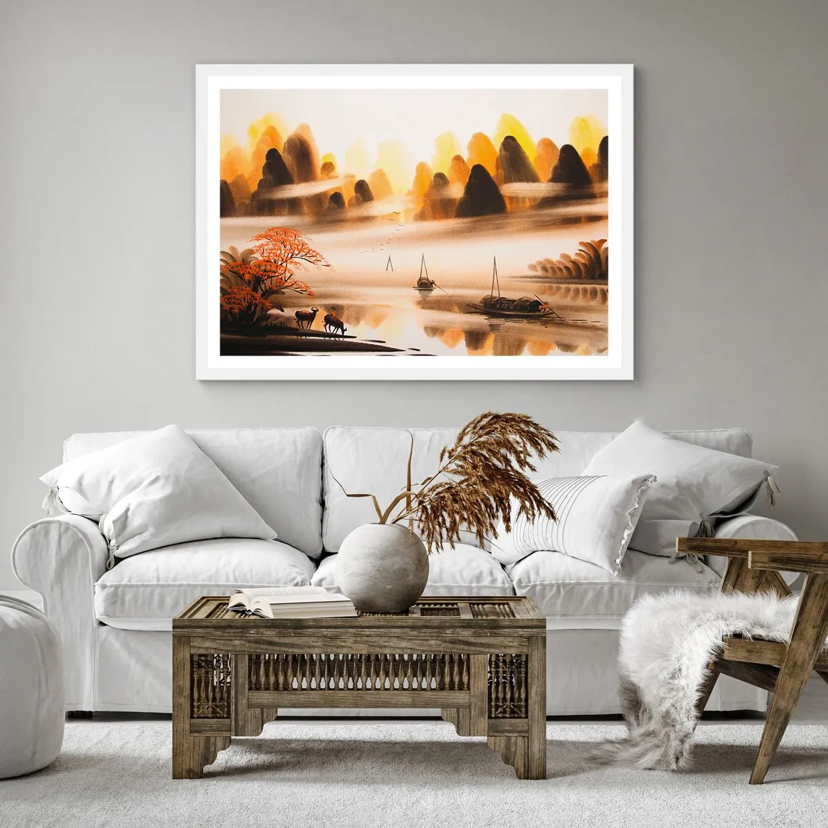 Poster in cornice bianca - Oltre l'Estremo Oriente - 60x60 cm