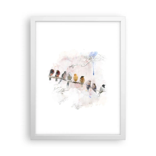 Poster in cornice bianca - Incontro alato - 30x40 cm