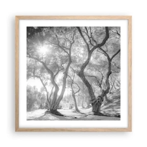 Poster in cornice rovere chiaro - Nell'orto degli ulivi - 50x50 cm