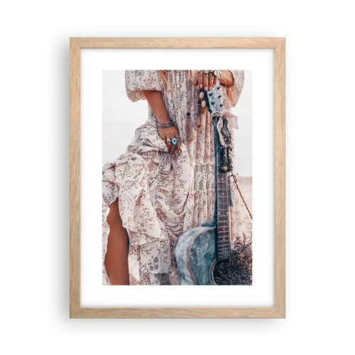 Poster in cornice rovere chiaro - Figli dei fiori in cammino - 30x40 cm